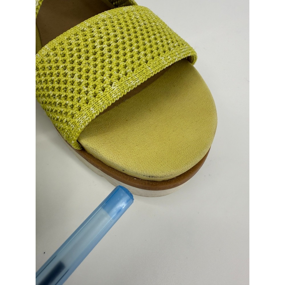 Eileen Fisher Lime Green Knit Sandals Women Size 10 Comfort Flat Zip Back Boho - Picture 11 of 12